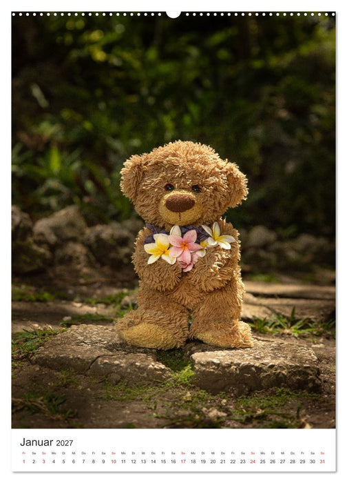 Travelling Teddy liebt Blumen und Blüten (CALVENDO Wandkalender 2027)