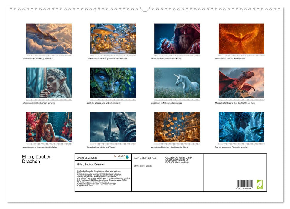 Elfen, Zauber, Drachen (CALVENDO Wandkalender 2027)