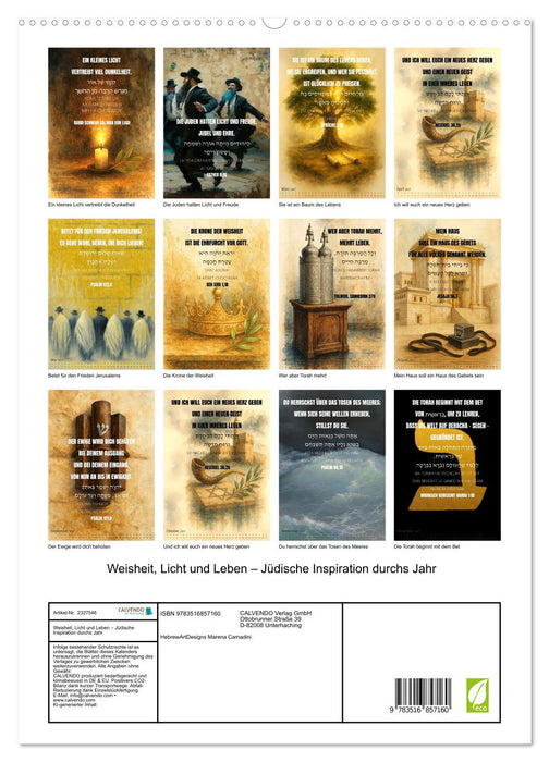 Weisheit, Licht und Leben – Jüdische Inspiration durchs Jahr (CALVENDO Premium Wandkalender 2027)