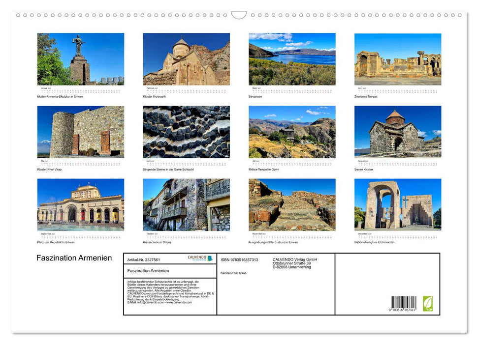 Faszination Armenien (CALVENDO Wandkalender 2027)