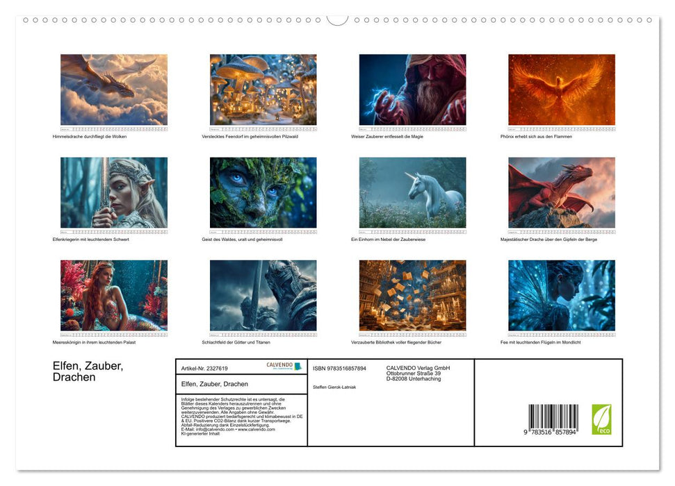 Elfen, Zauber, Drachen (CALVENDO Premium Wandkalender 2027)