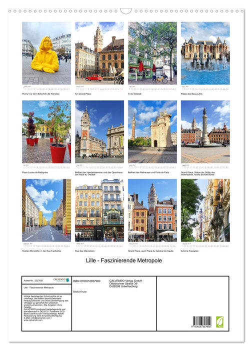 Lille - Faszinierende Metropole (CALVENDO Wandkalender 2027)