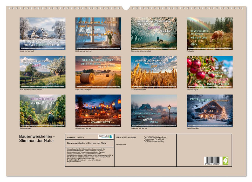 Bauernweisheiten - Stimmen der Natur (CALVENDO Wandkalender 2027)