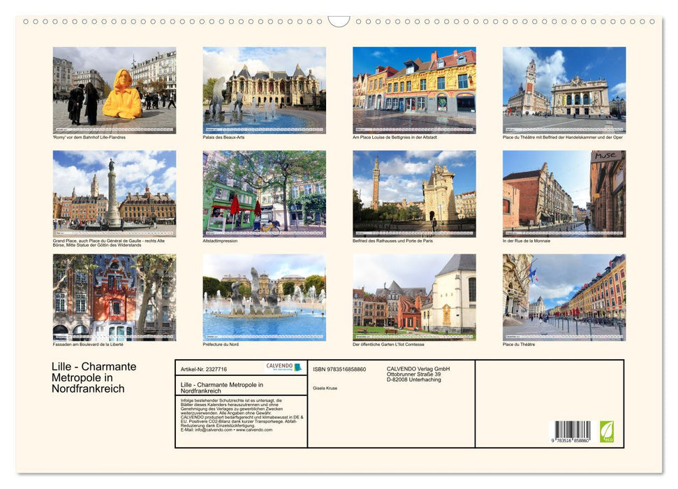 Lille - Charmante Metropole in Nordfrankreich (CALVENDO Wandkalender 2027)