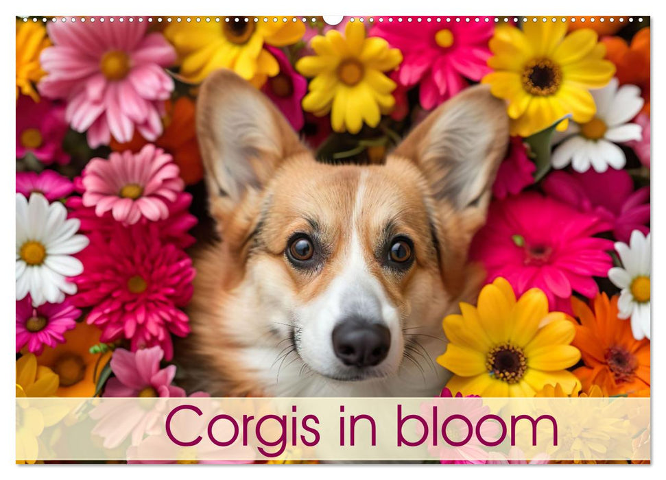 Corgis in Bloom (CALVENDO Monthly Calendar 2027)