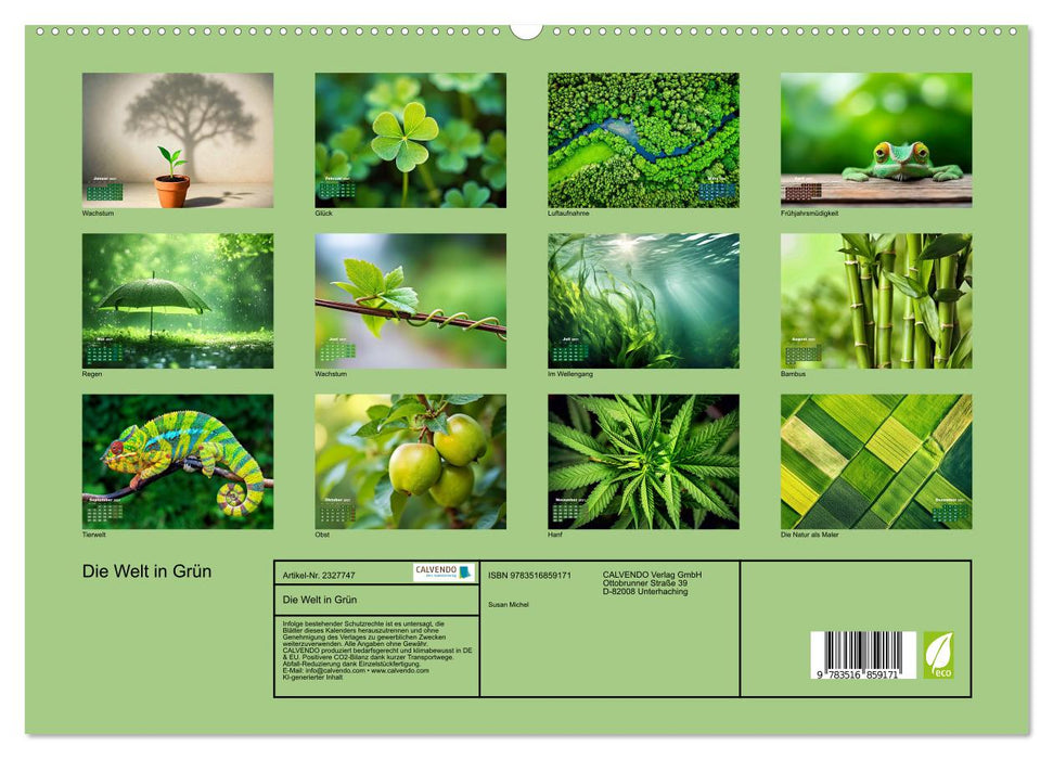 Die Welt in Grün (CALVENDO Premium Wandkalender 2027)