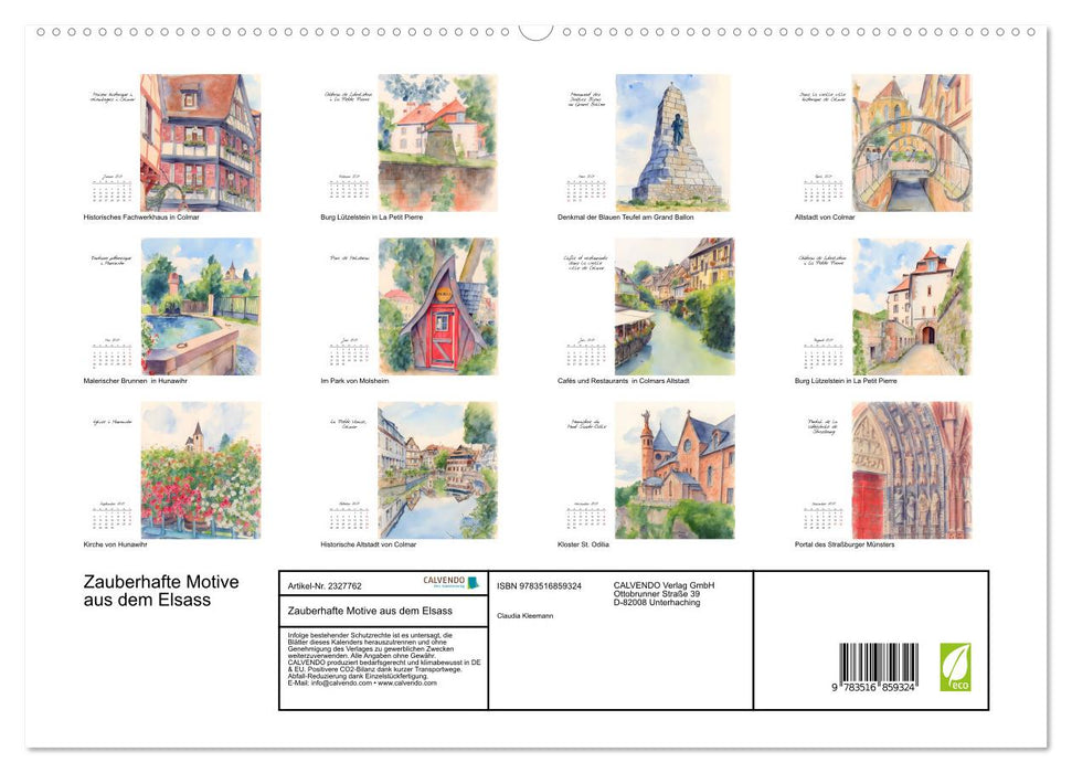 Zauberhafte Motive aus dem Elsass (CALVENDO Premium Wandkalender 2027)