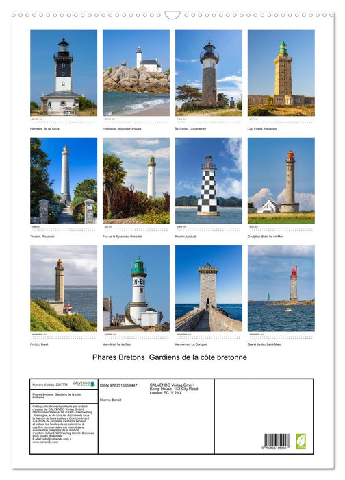 Phares Bretons Gardiens de la côte bretonne (CALVENDO Calendrier mensuel 2027)