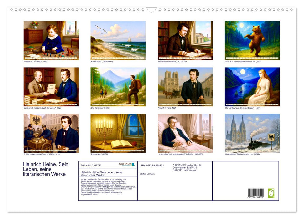 Heinrich Heine. Sein Leben, seine literarischen Werke (CALVENDO Wandkalender 2027)
