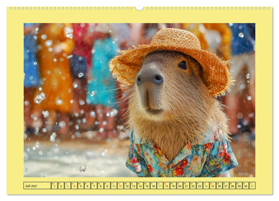 Capybaras on Tour. Wasserschweine als Weltenbummler (CALVENDO Premium Wandkalender 2027)
