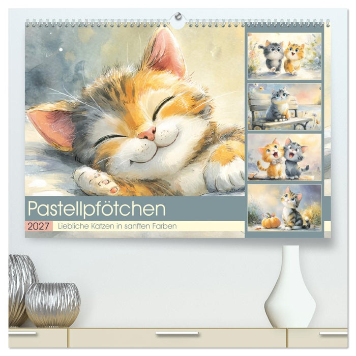 Pastellpfötchen. Liebliche Katzen in sanften Farben (CALVENDO Premium Wandkalender 2027)