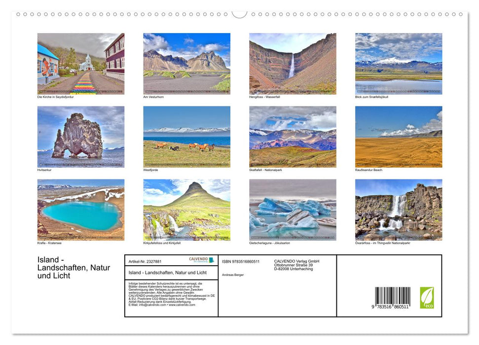 Island - Landschaften, Natur und Licht (CALVENDO Premium Wandkalender 2027)