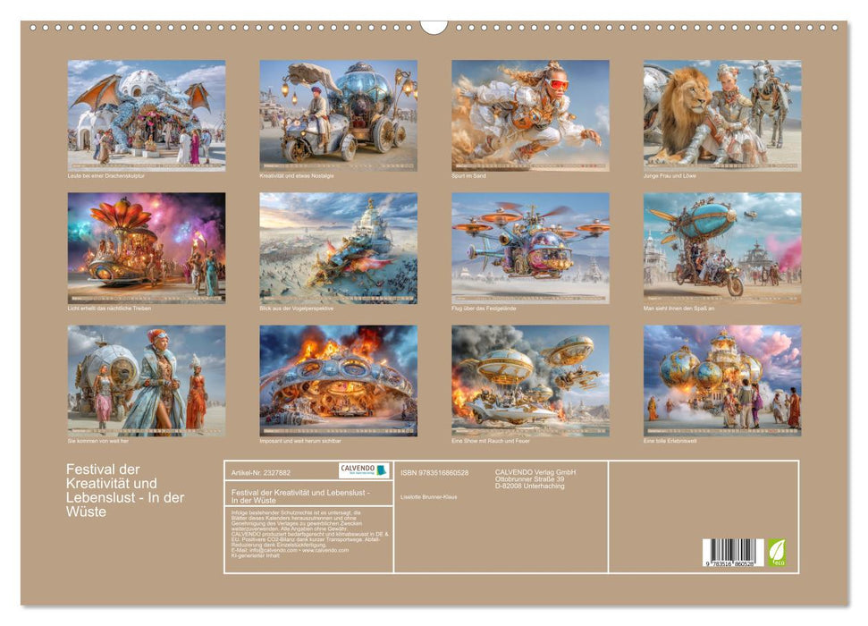 Festival der Kreativität und Lebenslust - In der Wüste (CALVENDO Wandkalender 2027)