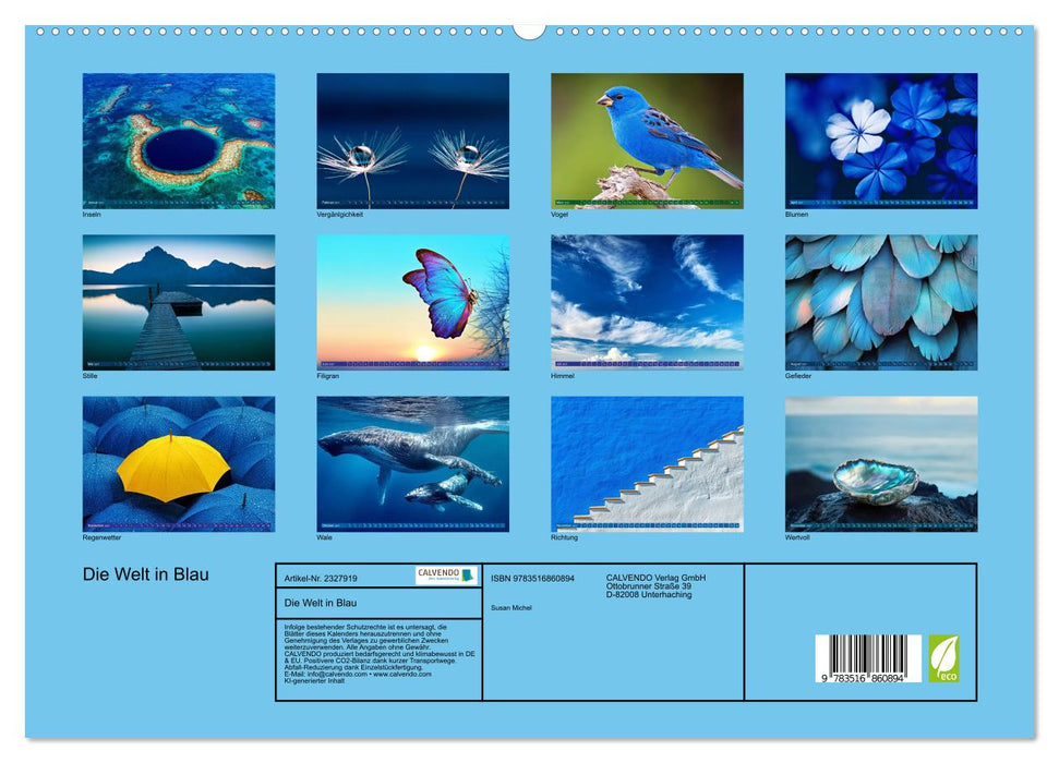 Die Welt in Blau (CALVENDO Premium Wandkalender 2027)
