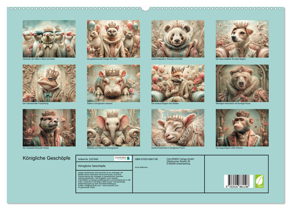Königliche Geschöpfe (CALVENDO Premium Wandkalender 2027)