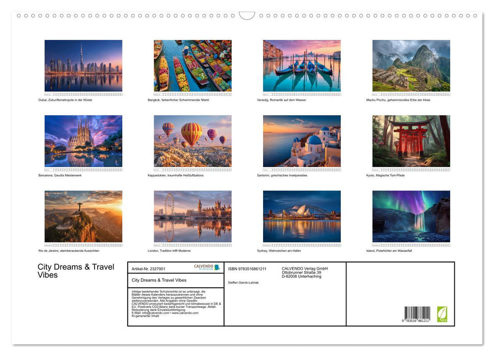 City Dreams & Travel Vibes (CALVENDO Wandkalender 2027)