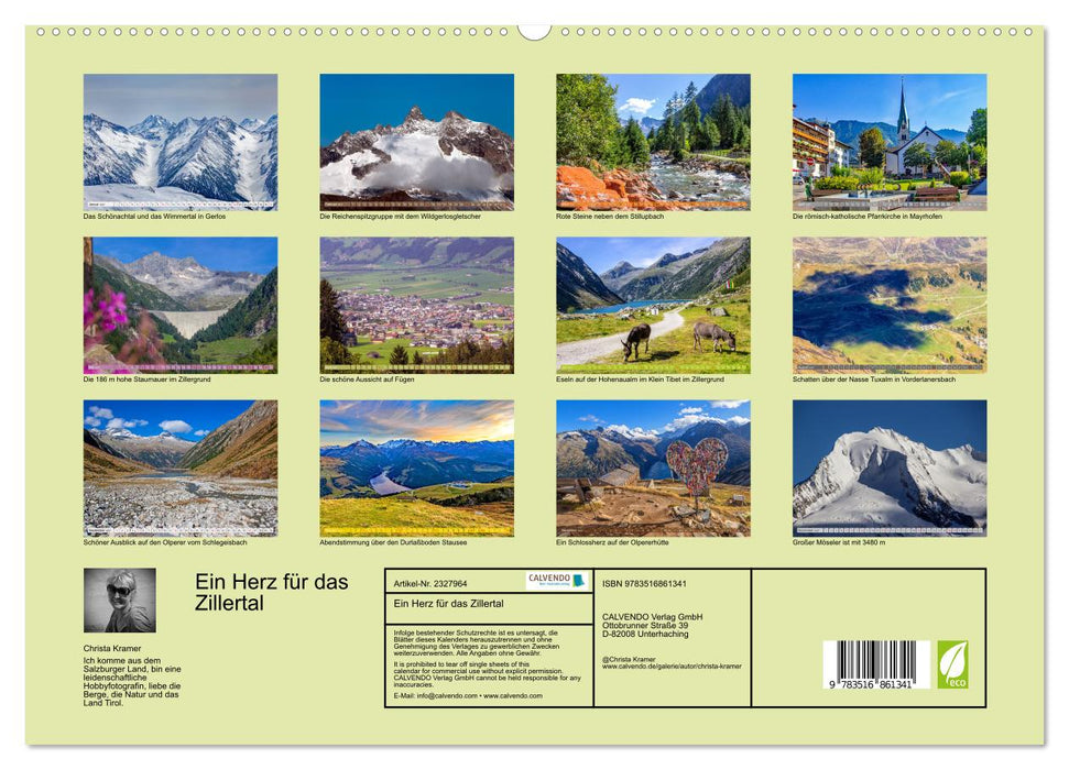 Ein Herz für das Zillertal (CALVENDO Premium Wandkalender 2027)