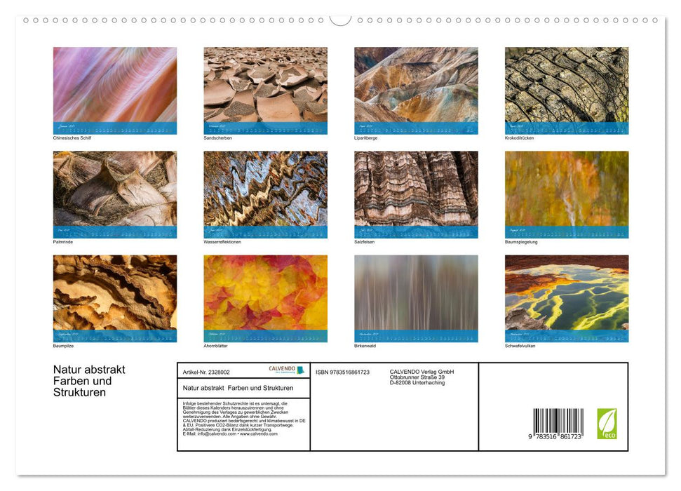 Natur abstrakt Farben und Strukturen (CALVENDO Premium Wandkalender 2027)