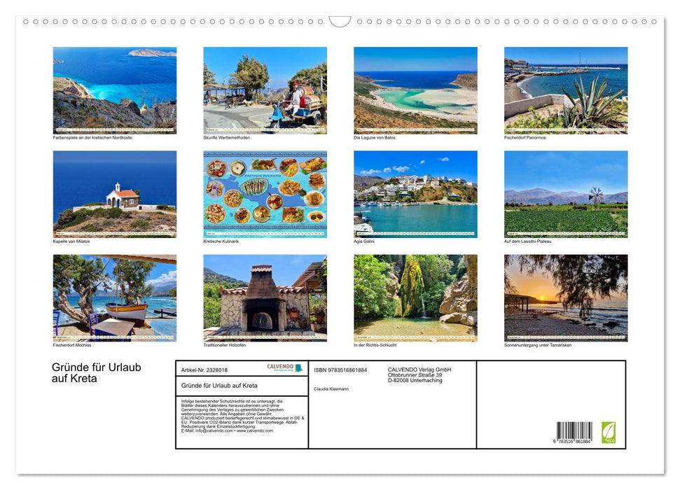 Gründe für Urlaub auf Kreta (CALVENDO Wandkalender 2027)