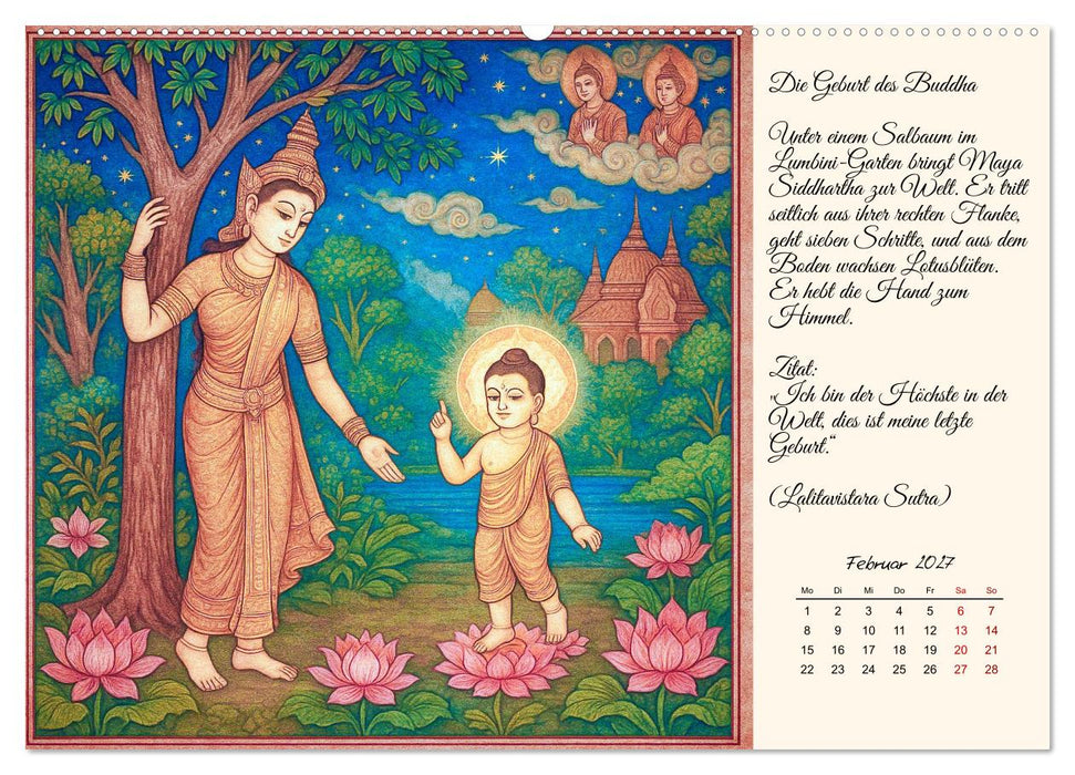 Siddhartas Pfad zum Buddha (CALVENDO Wandkalender 2027)
