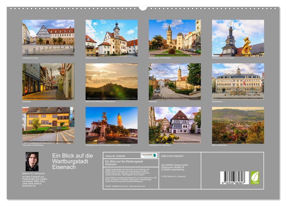 Ein Blick auf die Wartburgstadt Eisenach (CALVENDO Premium Wandkalender 2027)
