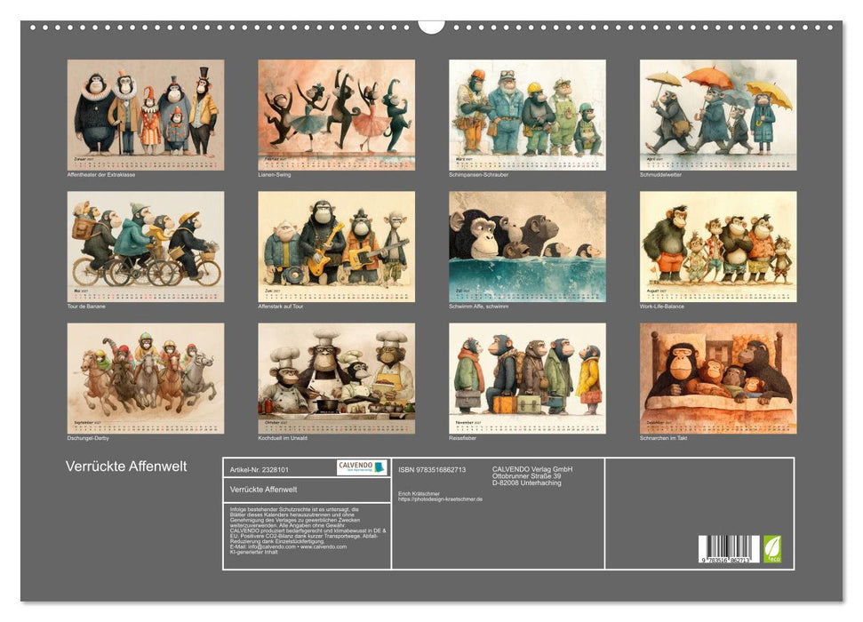 Verrückte Affenwelt (CALVENDO Wandkalender 2027)