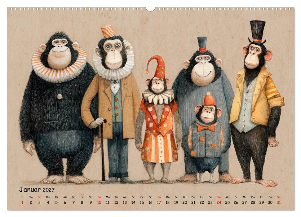 Verrückte Affenwelt (CALVENDO Wandkalender 2027)
