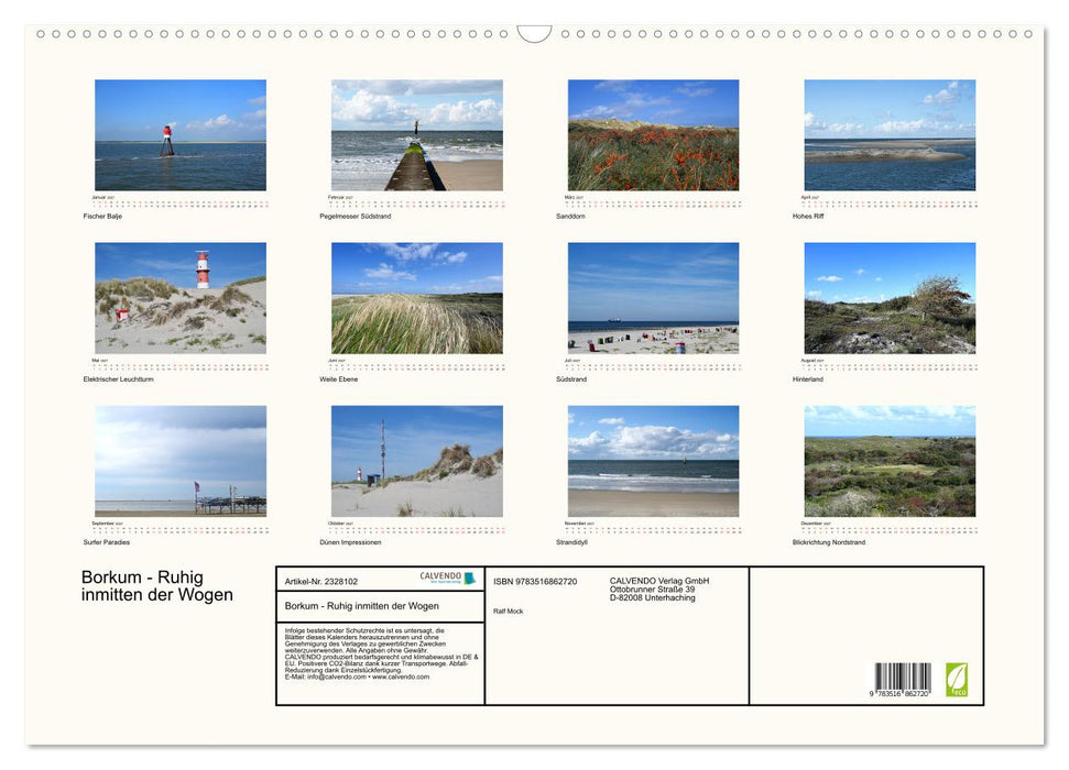 Borkum - Ruhig inmitten der Wogen (CALVENDO Wandkalender 2027)