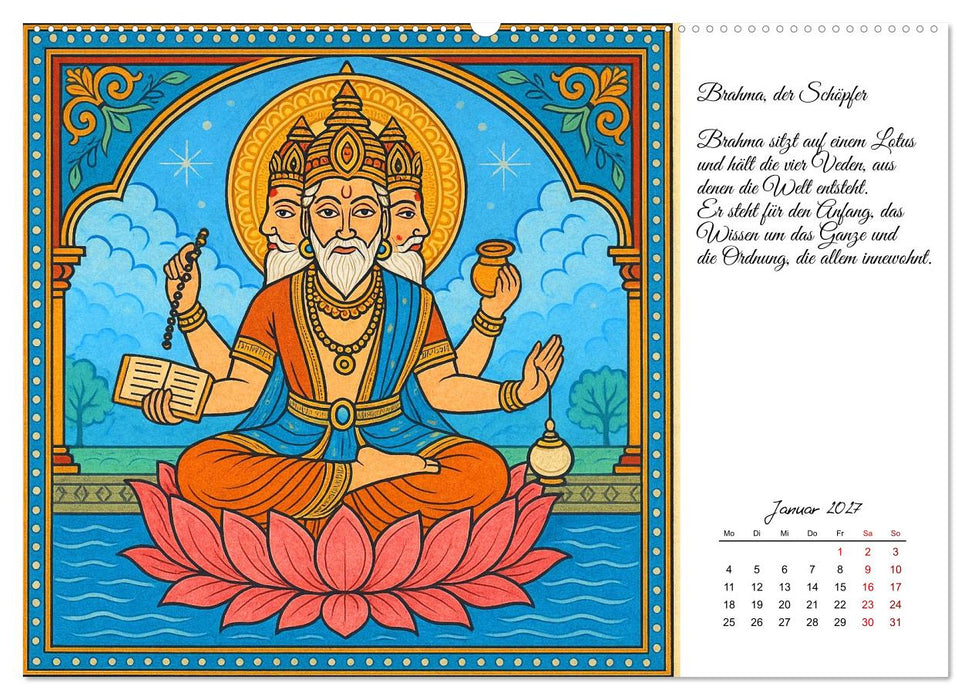 Götterwelten des Hinduismus (CALVENDO Premium Wandkalender 2027)