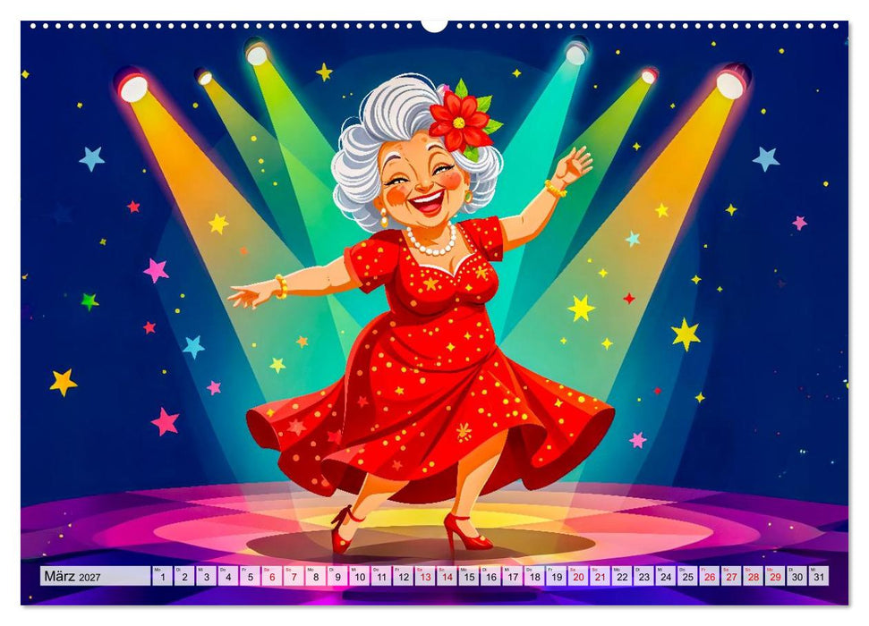Oma rockt den Ruhestand - Lustiger Frauenkalender mit Humor (CALVENDO Wandkalender 2027)
