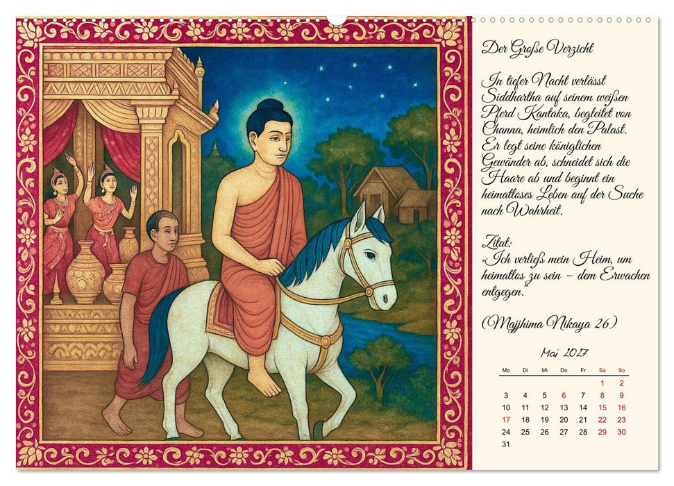 Siddhartas Pfad zum Buddha (CALVENDO Premium Wandkalender 2027)