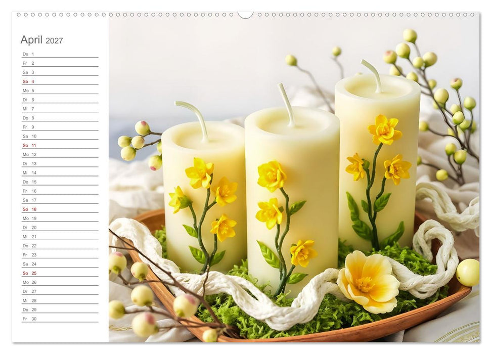 Kerzenpoesie - Romantische Kerzenkunst in stimmungsvollen Szenen (CALVENDO Premium Wandkalender 2027)