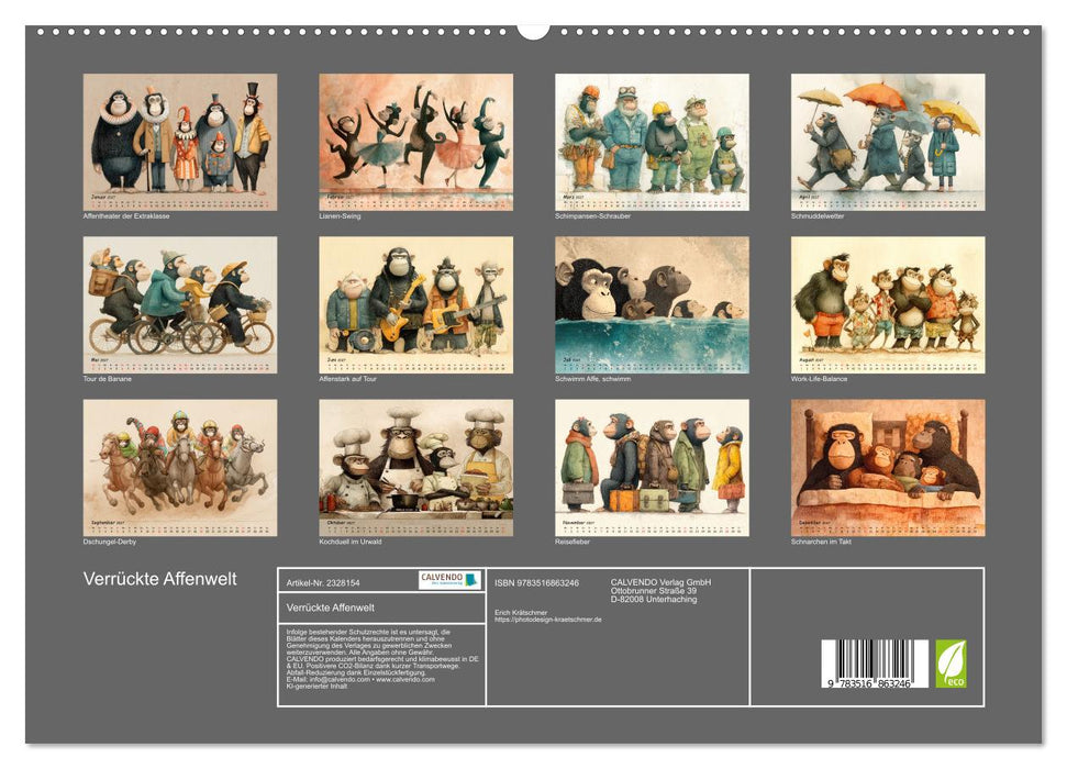 Verrückte Affenwelt (CALVENDO Premium Wandkalender 2027)