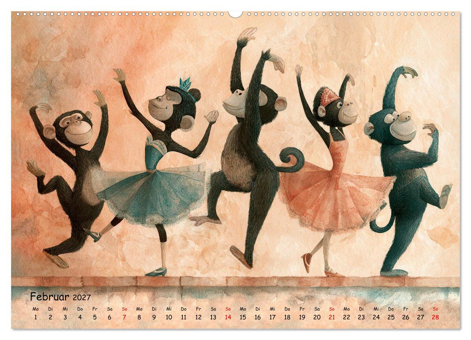 Verrückte Affenwelt (CALVENDO Premium Wandkalender 2027)