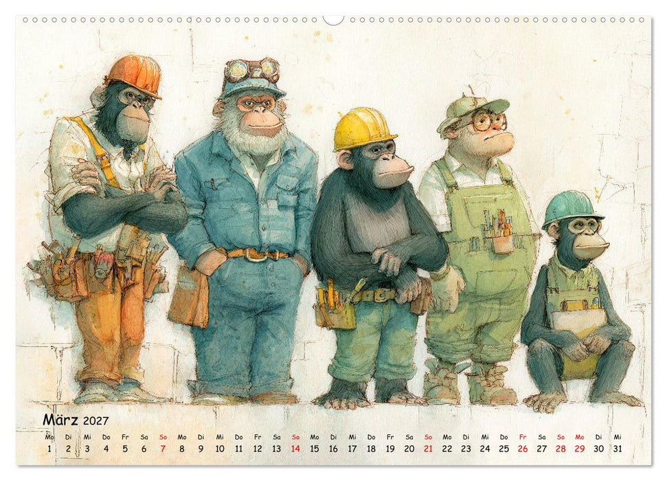 Verrückte Affenwelt (CALVENDO Premium Wandkalender 2027)
