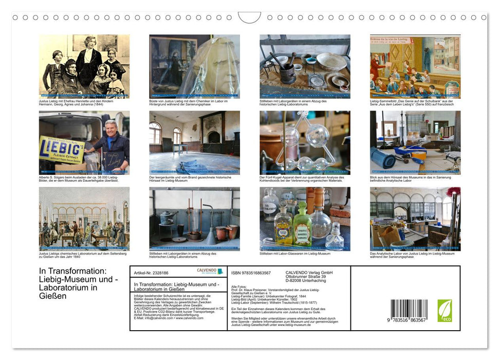 In Transformation: Liebig-Museum und -Laboratorium in Gießen (CALVENDO Wandkalender 2027)