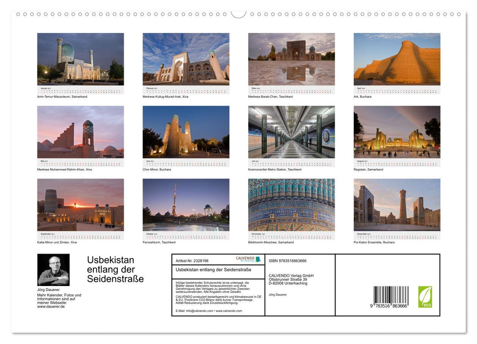 Usbekistan entlang der Seidenstraße (CALVENDO Premium Wandkalender 2027)