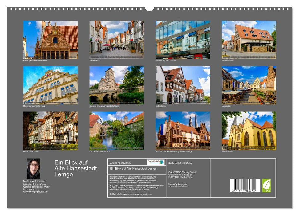 Ein Blick auf Alte Hansestadt Lemgo (CALVENDO Premium Wandkalender 2027)