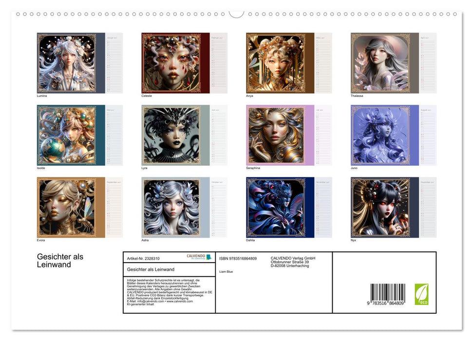 Gesichter als Leinwand (CALVENDO Premium Wandkalender 2027)