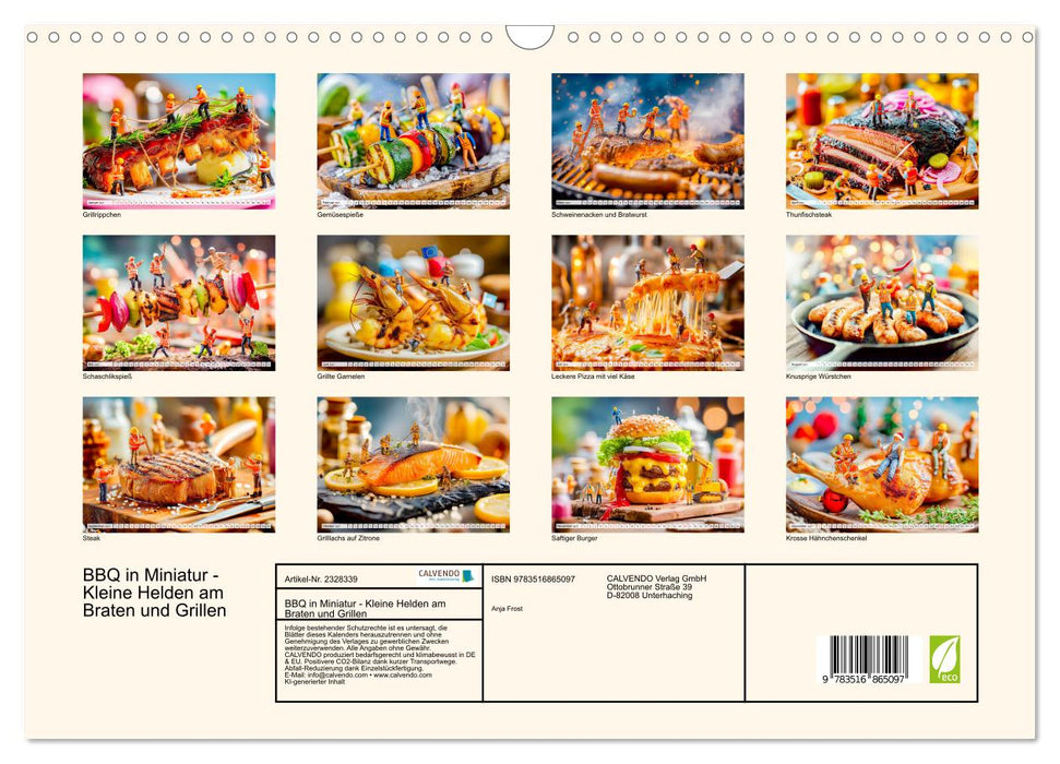 BBQ in Miniatur - Kleine Helden am Braten und Grillen (CALVENDO Wandkalender 2027)