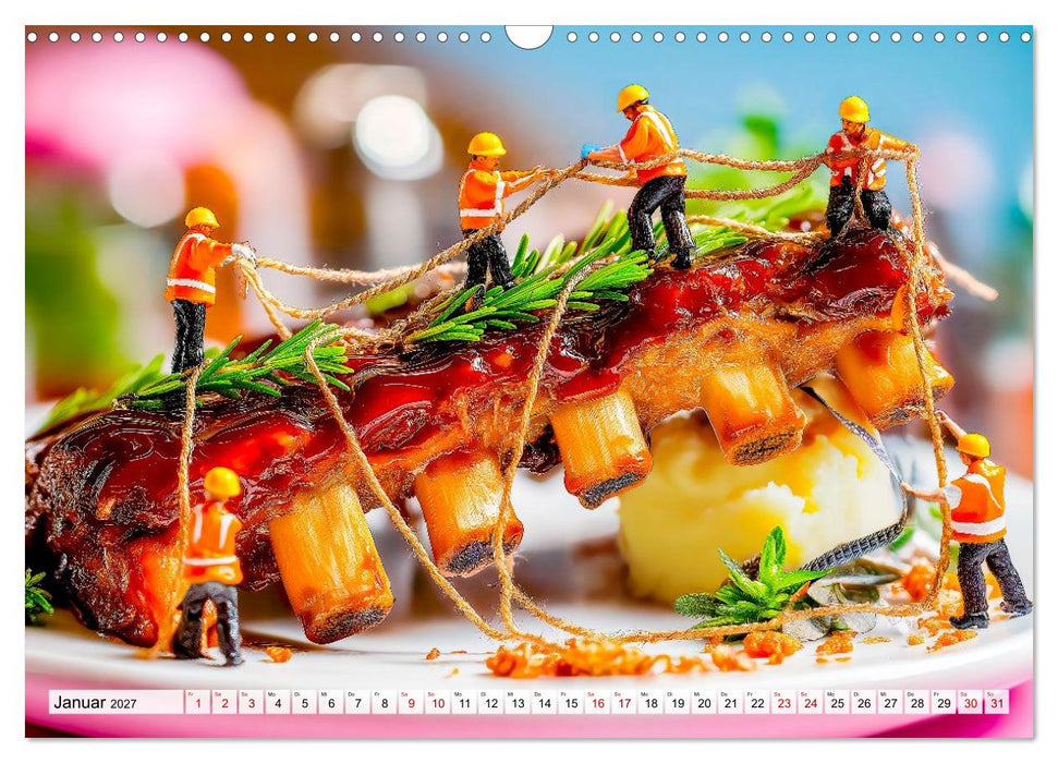 BBQ in Miniatur - Kleine Helden am Braten und Grillen (CALVENDO Wandkalender 2027)