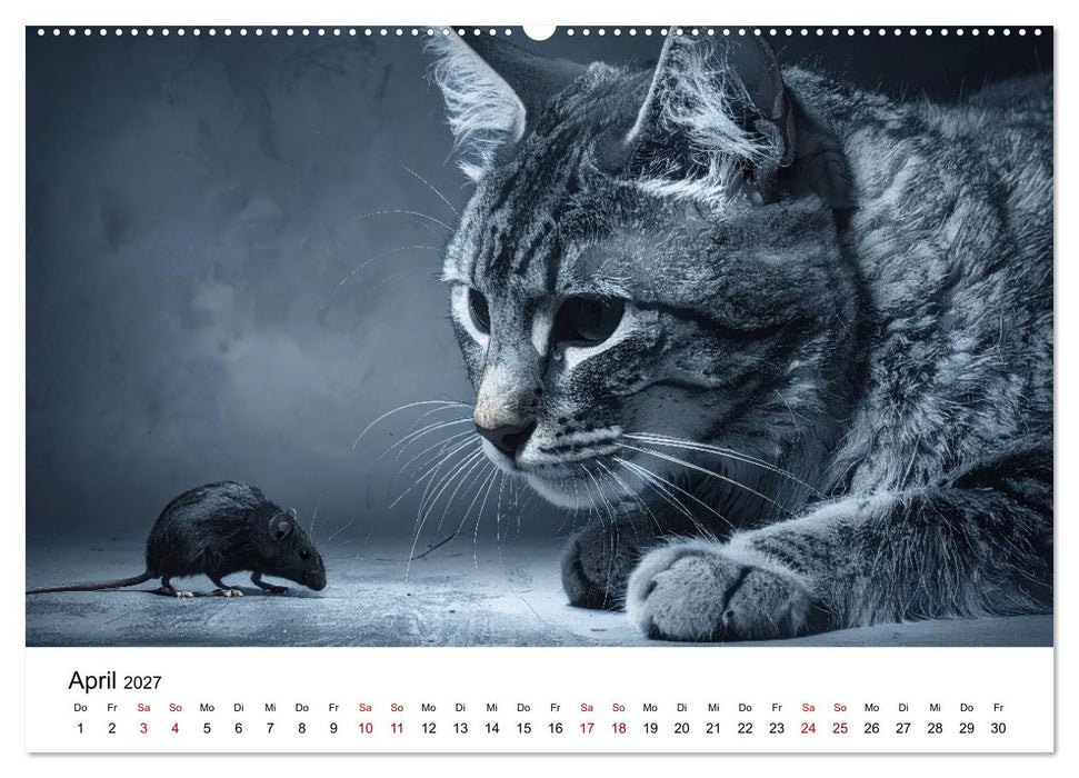 Kunst Katzen (CALVENDO Premium Wandkalender 2027)