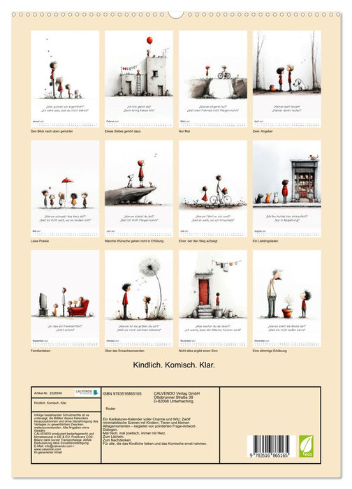 Kindlich. Komisch. Klar. (CALVENDO Premium Wandkalender 2027)
