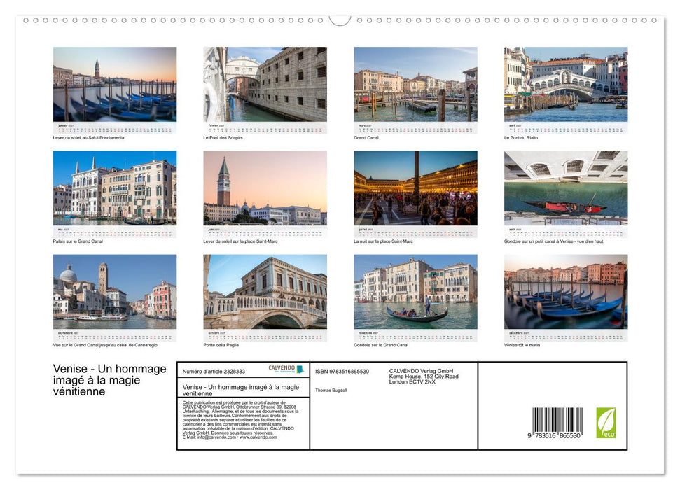 Venise - Un hommage imagé à la magie vénitienne (CALVENDO Calendrier supérieur 2027)