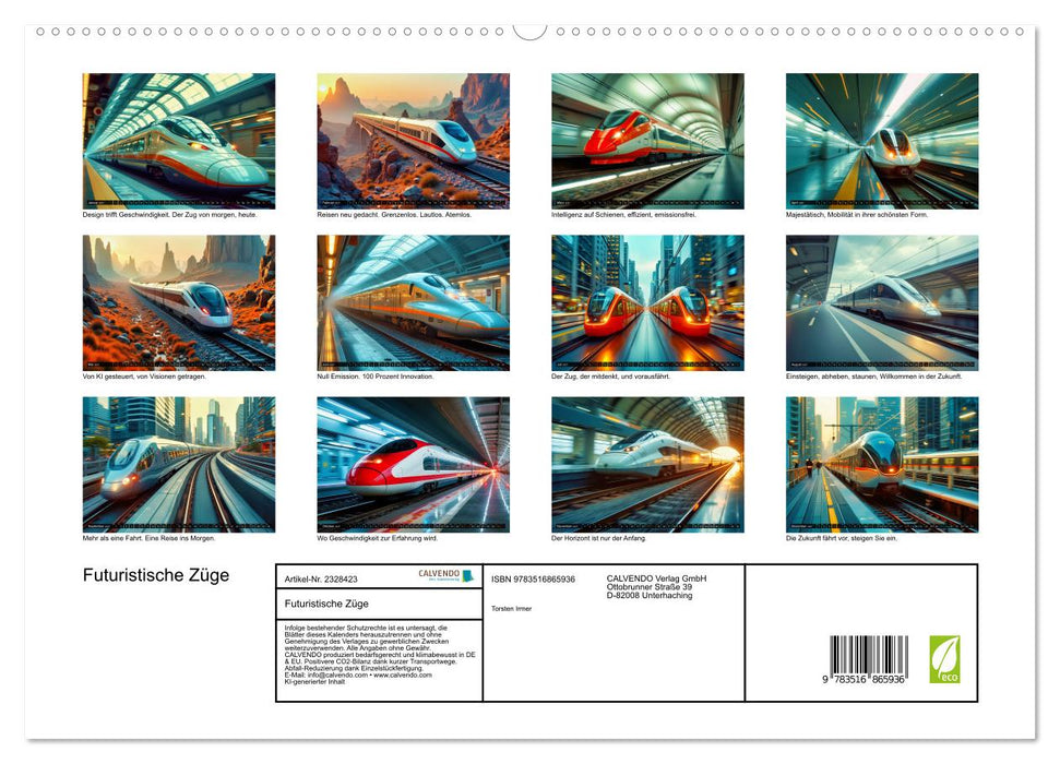 Futuristische Züge (CALVENDO Premium Wandkalender 2027)