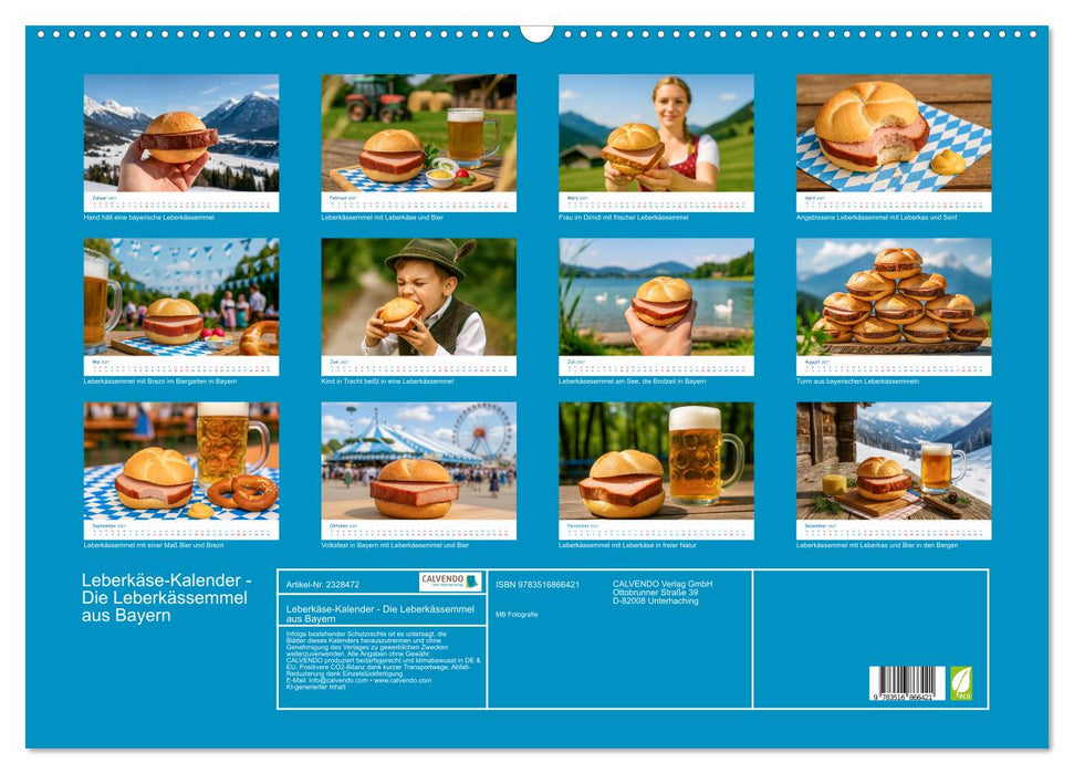 Leberkäse-Kalender - Die Leberkässemmel aus Bayern (CALVENDO Wandkalender 2027)