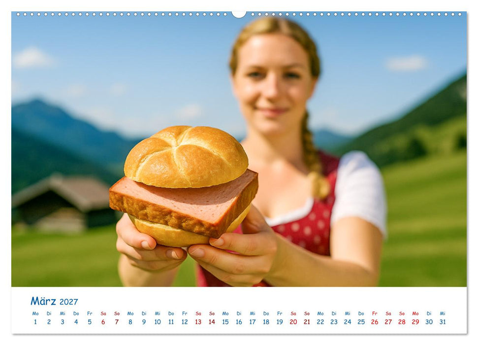Leberkäse-Kalender - Die Leberkässemmel aus Bayern (CALVENDO Wandkalender 2027)