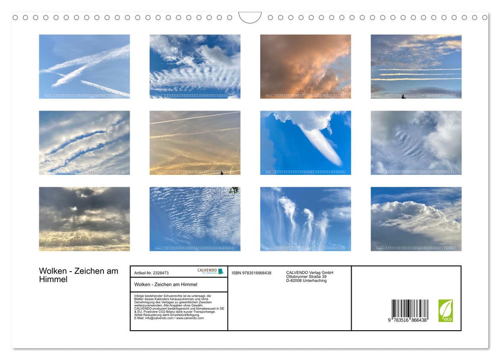 Wolken - Zeichen am Himmel (CALVENDO Wandkalender 2027)