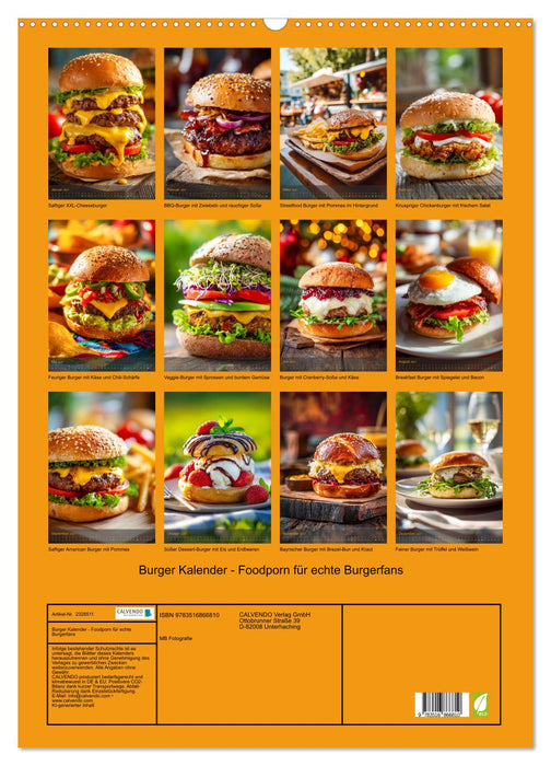 Burger Kalender - Foodporn für echte Burgerfans (CALVENDO Wandkalender 2027)