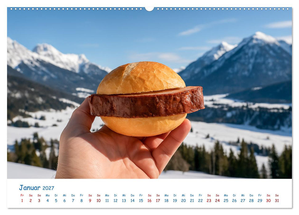 Leberkäse-Kalender - Die Leberkässemmel aus Bayern (CALVENDO Premium Wandkalender 2027)